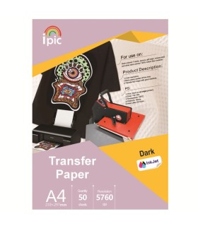 کاغذ ترنسفر تیشرت تیره جوهرافشان A4 - iPic