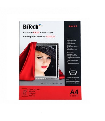 کاغذ فتو سیلک 260 گرم 20 برگی A4 - Bitech