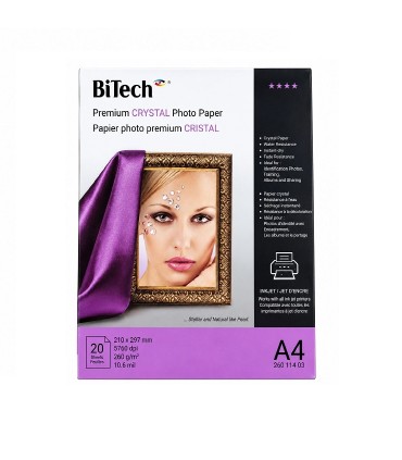 کاغذ کریستال ( لاستر) 260 گرم 20 برگی A4 - Bitech