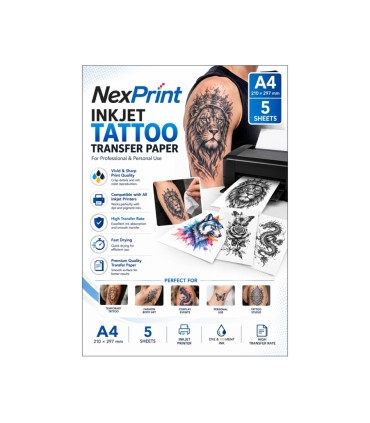 کاغذ تتو جوهرافشان A4 بسته 5 برگی NexPrint