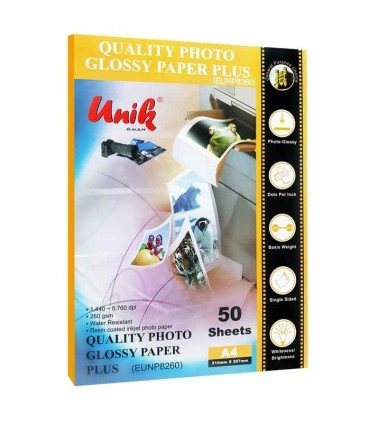 کاغذ فتوگلاسه 260 گرم A4 - Unik RC