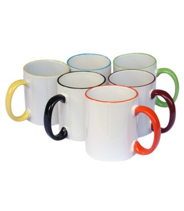 لیوان دسته و لبه رنگی