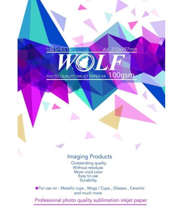 کاغذ سابلیمیشن 100 برگی A4- Wolf