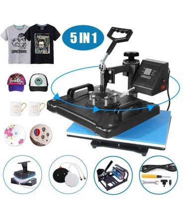 دستگاه پرس پنج کاره چاپ سابلیمیشن لیوان|کلاه|بشقاب|پارچه