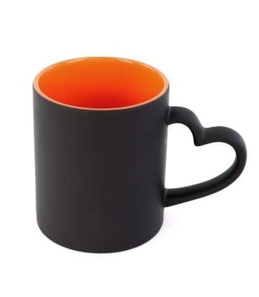 لیوان جادویی دسته قلبی نارنجی 11OZ