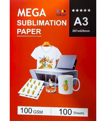 کاغذ سابلیمیشن 100 برگی A3 - Mega