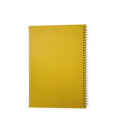 دفتر 100 برگ خط دار سیمی با جلد PP  زرد