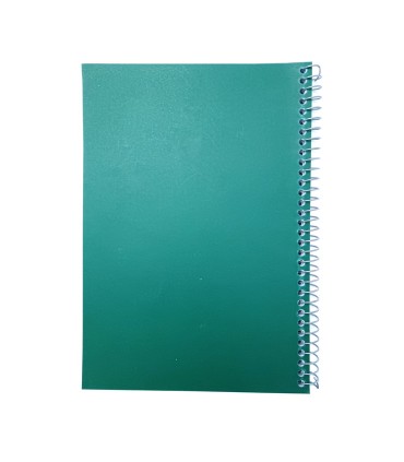 دفتر 100 برگ خط دار سیمی با جلد PP  سبز