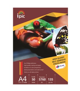 فتوگلاسه 135 گرم پشت چسبدار 50 برگی A4 - ipic