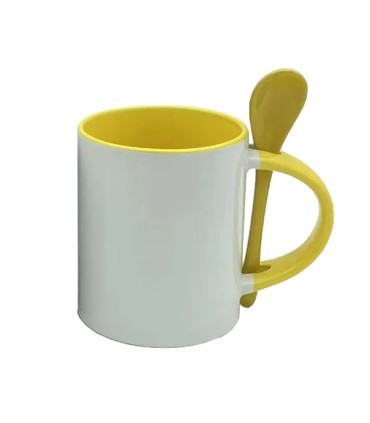 لیوان قاشق دار زرد سابلیمیشن 11OZ