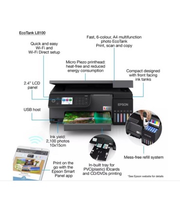 پرینتر چندکاره جوهرافشان A4 اپسون L8100