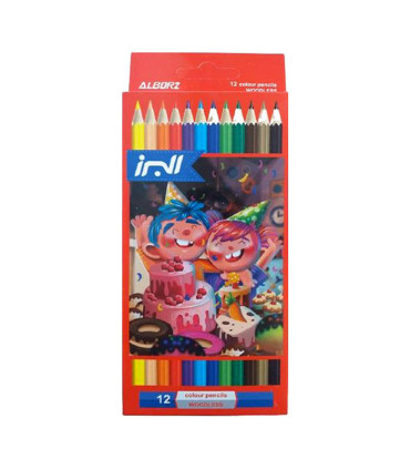 مدادرنگی 12 رنگ البرز با جعبه مقوایی