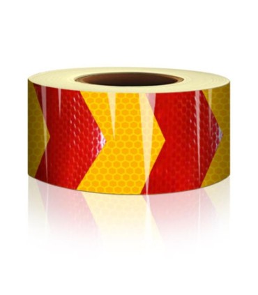 شبرنگ فلش دار لانه زنبوری عرض 5 سانتی متر - زرد و قرمز