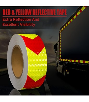 Red Yellow Arrow Reflective Sticker