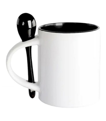 لیوان قاشق دار مشکی سابلیمیشن 11OZ